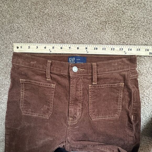 GAP Corduroy Flare Pants Brown 70s Style High Rise Size 27 Womens Retro Wide Leg - Picture 10 of 14